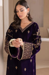Boraque -Winter 3PC Velvet Embroidered Suit - SS0461